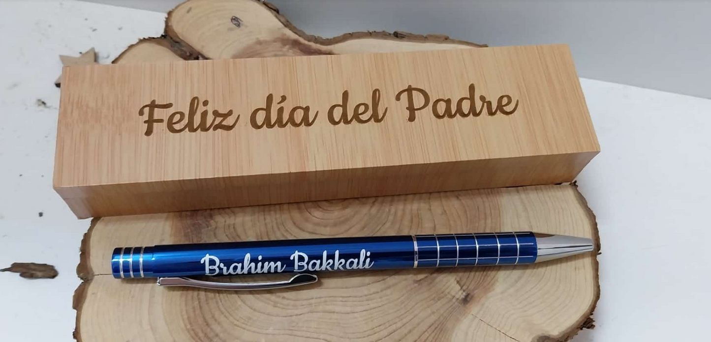 Bolígrafo metal con caja